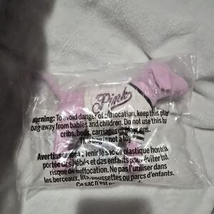 PINK Victoria's Secret Pink and White Dog Plush